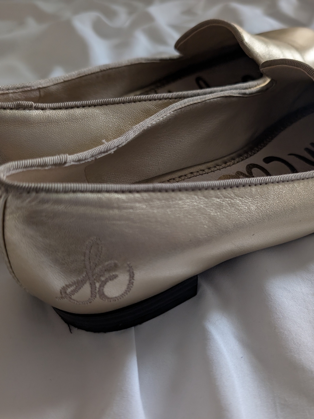 Sam Edelman Metallic Slip-On Loafers in Gold - Picture 2 of 5